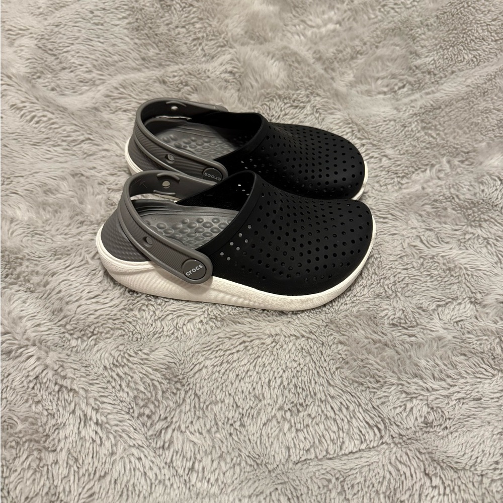 Black crocs, kids, size 12